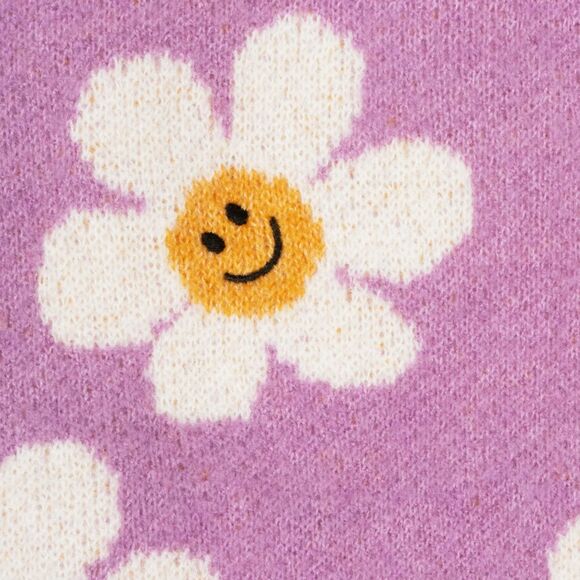 Oodles Purple Daisy Dreams Turtle Neck Fall Dog Sweater, XS - Picture 3 of 4